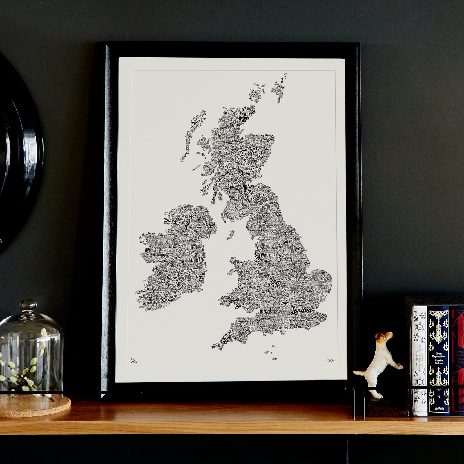 The Great British Isles Type Map (White) | London Art Prints